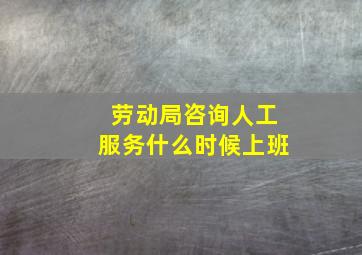 劳动局咨询人工服务什么时候上班