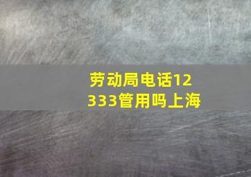 劳动局电话12333管用吗上海