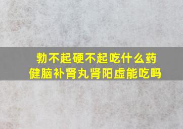 勃不起硬不起吃什么药健脑补肾丸肾阳虚能吃吗