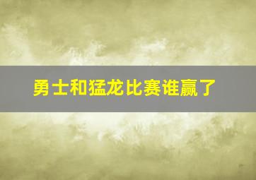 勇士和猛龙比赛谁赢了