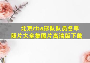 北京cba球队队员名单照片大全集图片高清版下载