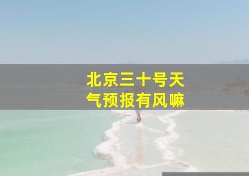 北京三十号天气预报有风嘛