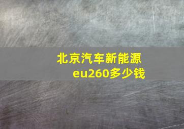 北京汽车新能源eu260多少钱