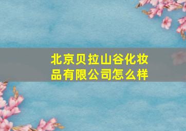 北京贝拉山谷化妆品有限公司怎么样