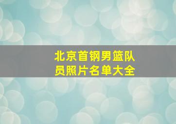 北京首钢男篮队员照片名单大全