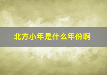 北方小年是什么年份啊