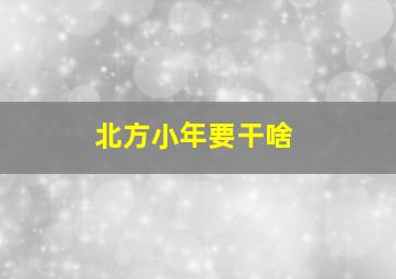 北方小年要干啥