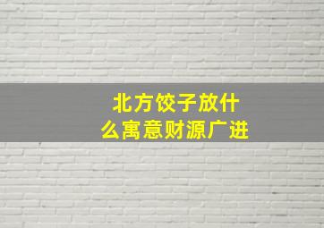 北方饺子放什么寓意财源广进