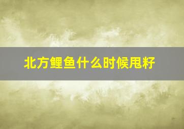 北方鲤鱼什么时候甩籽