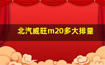 北汽威旺m20多大排量