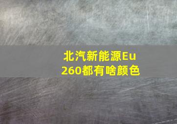 北汽新能源Eu260都有啥颜色