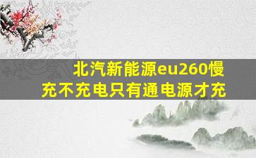 北汽新能源eu260慢充不充电只有通电源才充