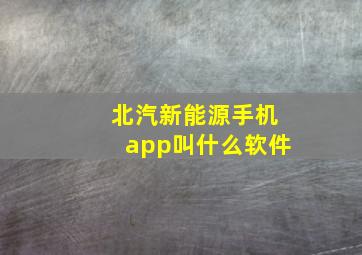 北汽新能源手机app叫什么软件