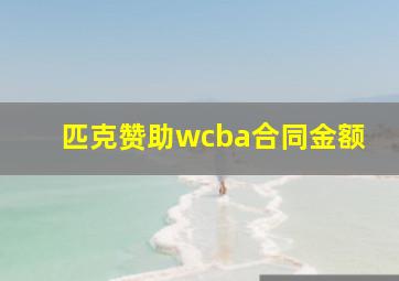 匹克赞助wcba合同金额