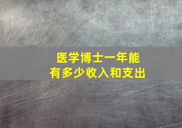 医学博士一年能有多少收入和支出