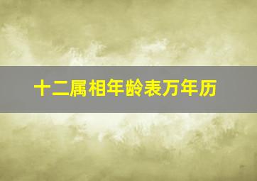 十二属相年龄表万年历