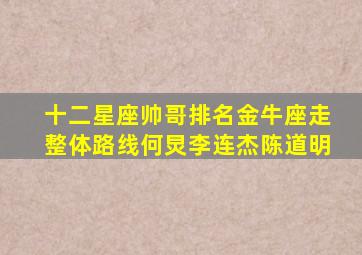 十二星座帅哥排名金牛座走整体路线何炅李连杰陈道明