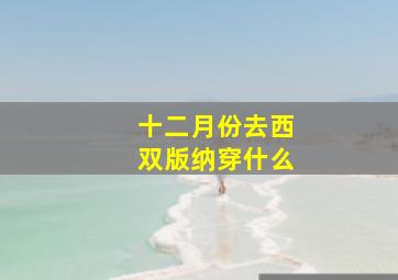 十二月份去西双版纳穿什么