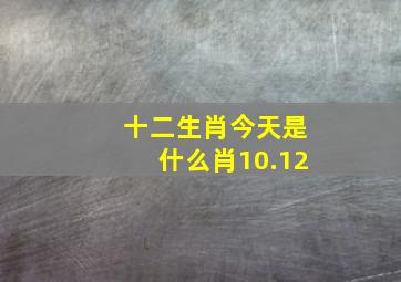 十二生肖今天是什么肖10.12