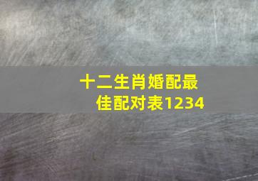 十二生肖婚配最佳配对表1234