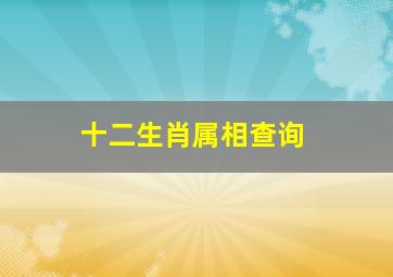 十二生肖属相查询