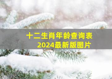 十二生肖年龄查询表2024最新版图片