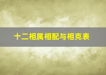 十二相属相配与相克表