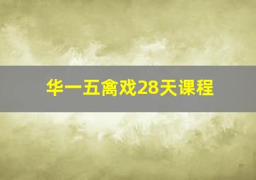 华一五禽戏28天课程