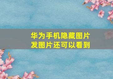 华为手机隐藏图片发图片还可以看到