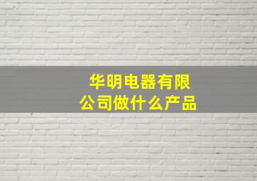 华明电器有限公司做什么产品