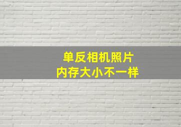 单反相机照片内存大小不一样