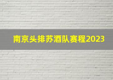 南京头排苏酒队赛程2023