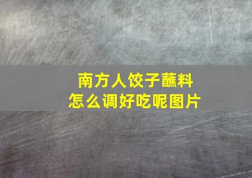 南方人饺子蘸料怎么调好吃呢图片