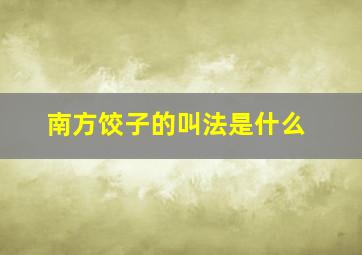 南方饺子的叫法是什么