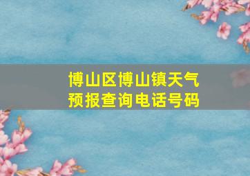 博山区博山镇天气预报查询电话号码