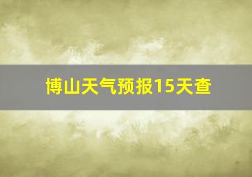 博山天气预报15天查