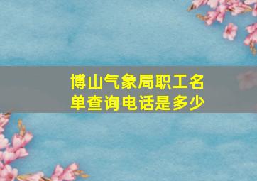 博山气象局职工名单查询电话是多少