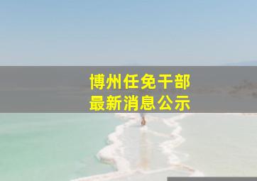 博州任免干部最新消息公示