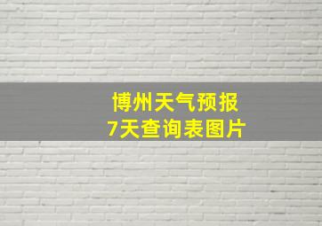 博州天气预报7天查询表图片