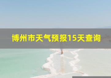 博州市天气预报15天查询