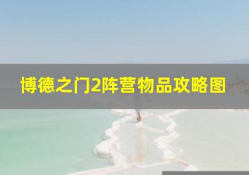 博德之门2阵营物品攻略图