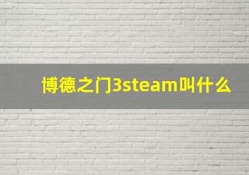 博德之门3steam叫什么