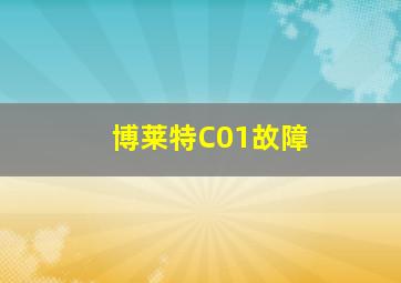 博莱特C01故障