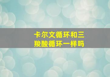 卡尔文循环和三羧酸循环一样吗