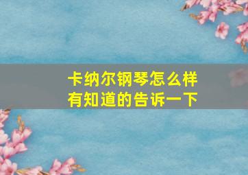 卡纳尔钢琴怎么样有知道的告诉一下