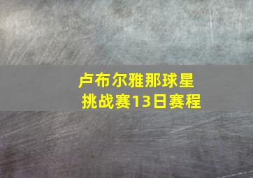 卢布尔雅那球星挑战赛13日赛程