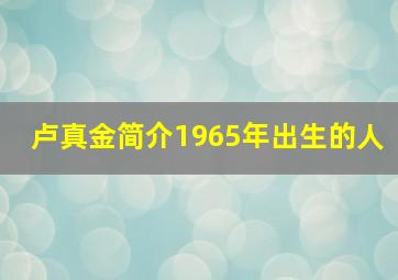 卢真金简介1965年出生的人