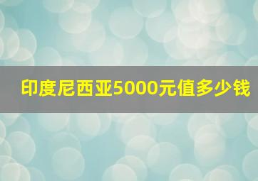 印度尼西亚5000元值多少钱