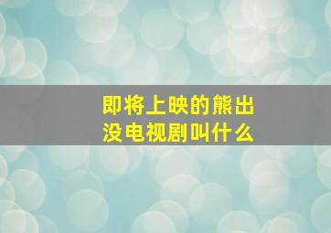 即将上映的熊出没电视剧叫什么