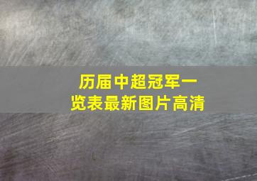 历届中超冠军一览表最新图片高清